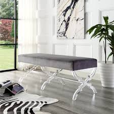 Get bedroom furniture such as benches, ottomans, foot stools and more at bedbathandbeyond.com. Laris Velvet Upholstered Bench Modern Acrylic X Leg Living Room Entryway Bedroom Inspired Home Bedroom Sets Aliexpress