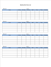 Weekly Chart Templates At Allbusinesstemplates Com