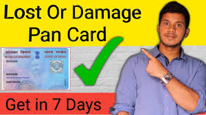 lost or damaged pan card apply