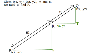 section formula point that divides a