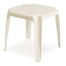 Outdoor Side Table White 17 In