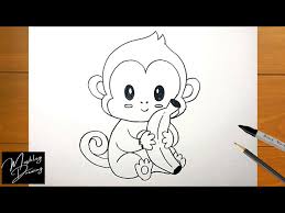 how to draw a cute baby monkey you