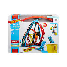 As the name suggests this track set could be mounted on the wall when used for playing the various hot wheels cars by the kids. Hot Wheels Track Builder Unlimited Triple Loop Kit Big W
