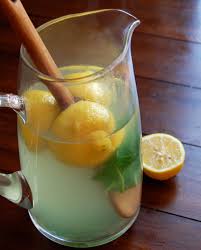 lemon ginger and basil iced tea for