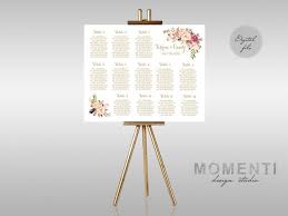 Wedding Seating Chart Printable Gold Guests List Watercolor