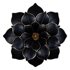 Black Gold Metal Flower Wall Decor 21