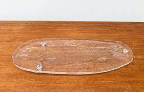 Large Vintage Swedish Glass Fish Plate