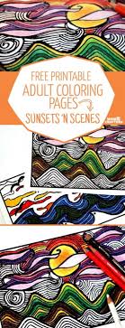 Kids love to color and this is a great way for them to know the sunset! Get These Free Printable Sunset Scenes Adult Coloring Pages Indie Crafts
