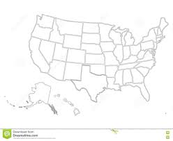 Blank Similar Usa Map On White Background United States Of