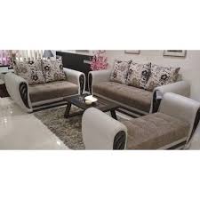 wooden frame 5 suede leather sofa set