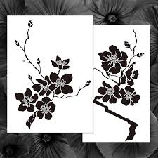 Us 8 0 31 Off Colopaint Airbrush Templates Stencil Bps 005 Cherry Blossom Flowers Pile Airbrushes Painting Stencil Templates In Tattoo Stencils From