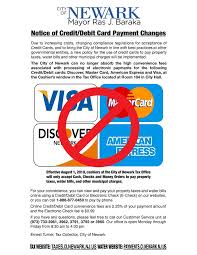 Credit (or debit) card payments and direct debit. News City Of Newark Will No Longer Accept Credit Or Debit Payments For Property Taxes Water Bills And Other Municipal Charges