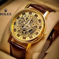 rolex skeleton golden watch automatic