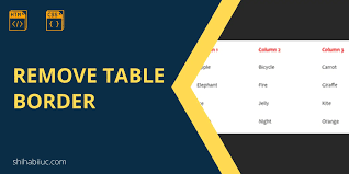 how to remove html table border