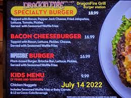 menu of dragon fire grill