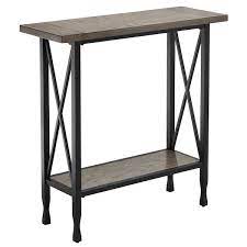 Mixed Wood And Metal Hall Console