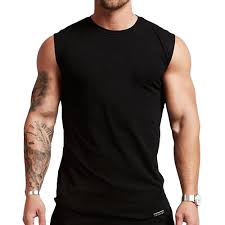 men s cotton sleeveless workout sport