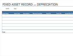 Fixed Asset Record With Depreciation