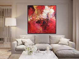 Red Wall Art Abstract Red Painting