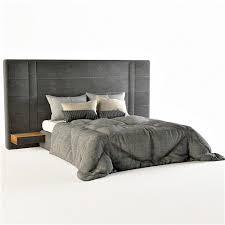 Bed With Upholstered Wall Panels 3d