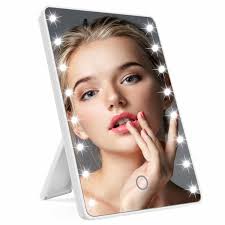 youyeap makeup lighted vanity mirror with 16 led lights touch sensor control and memory function white size 255mm x 185mm x 55mm