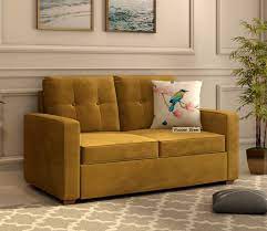 2 seater sofa velvet chestnut brown