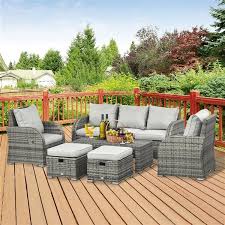 Metal Frame Patio Conversation Sofa Set