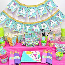 80s party printables with memphis style