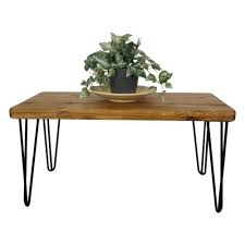 Industrial Coffee Table With Black Hair