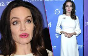 angelina jolie scary skinny white gown