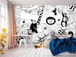 Wall Mural Happy Jungle Black And