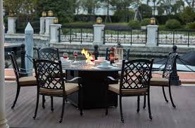 Round Propane Fire Pit Table 7pc