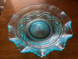 Vintage Blue Uranium Glass Bowl