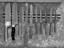 Why are knives hung upside down?