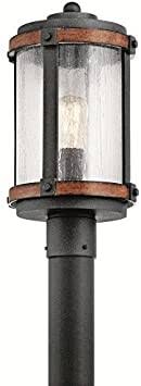 Kichler Lighting Barrington Distressed Black And Wood Post Light 17 85 In H Electronics Amazon Com