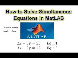 Solve Simultaneous Equations In Matlab