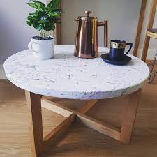 Handmade Round Coffee Table With Quartz