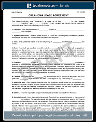 Oklahoma Residential Lease Rental Agreement Forms Free Pdf