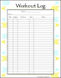 Workout Logs Excel Work Out Training Log Template Weight