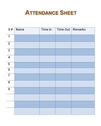 Memorable Free Printable Blank Attendance Chart The Preview