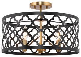 Most often they are significantly smaller in height than radius. Kira Home Sutton 16 Ceiling Light Metal Drum Shade Warm Brass Black Mediterranean Flush Mount Ceiling Lighting By Modum Decor