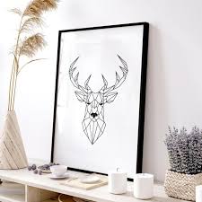 Geometric Animals Deer Poster