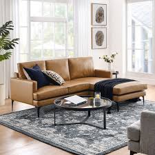 cognac leather sectional sofa kfrooms