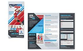 Volleyball Camp Tri Fold Brochure Template Trifold Brochure