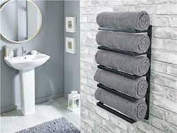5 tier black wall mounted towel holder