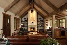 cathedral ceiling with exposed beams