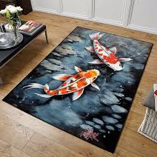 anese koi fish painting area rug