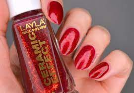 layla ceramic effect red jelly flakie