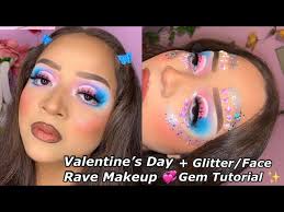 pastel rave makeup chunky glitter