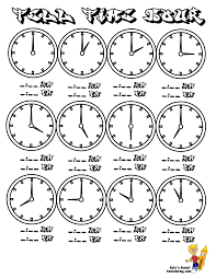 Fearless Hours Clock Coloring Clocks Free Telling Time